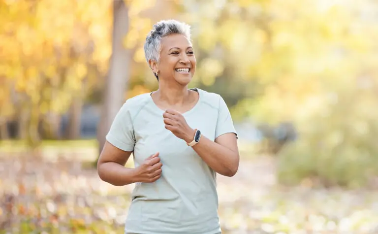 older woman running