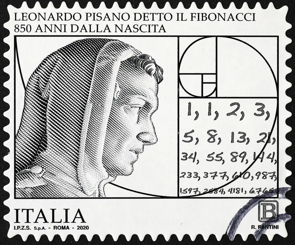 Milan, Italy - January 29, 2024: The famous Fibonacci sequence displayed or referenced.